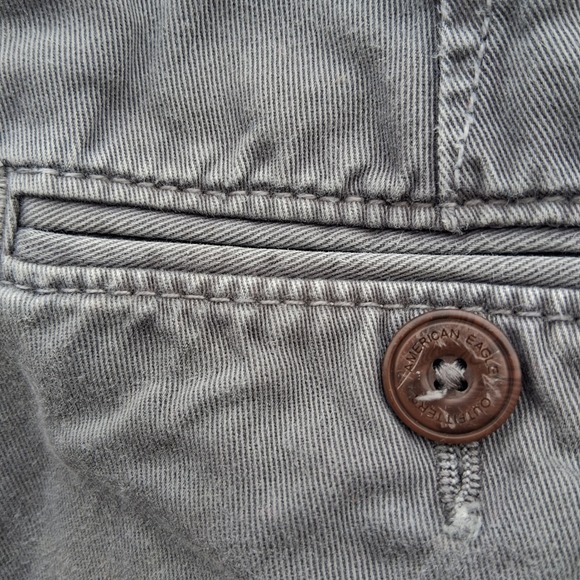 American Eagle Classic Gray Chino Shorts Casual Everyday Size 30 - Picture 8 of 11